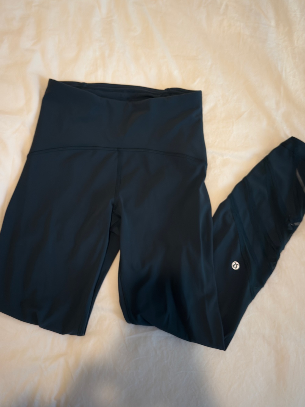Lululemon High-Waisted Leggings in Grey-Deep Teal